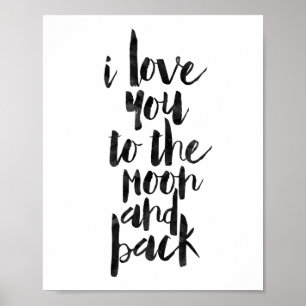 Affiches Je T'Aime Sur La Lune Et De Retour