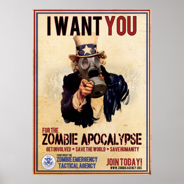 Affiches Je veux vous - Zombie Apocalypse - SUPER VALEUR (Devant)