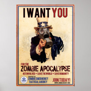 Affiches Je veux vous - Zombie Apocalypse - SUPER VALEUR