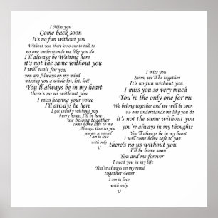 Affiches Je Vous Manque - Coeur Séparé Cassé