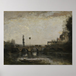 Affiches Jean-Baptiste-Camille Corot - Paysage avec pont