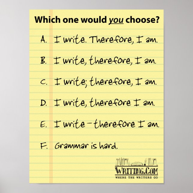 Affiches J'Écris... Par conséquent ? (Devant)