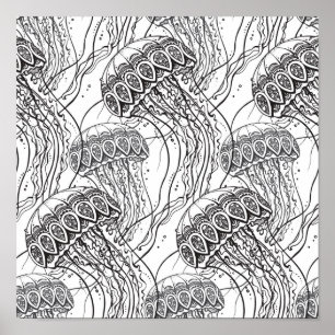 Affiches Jelly Fish Doodle 2