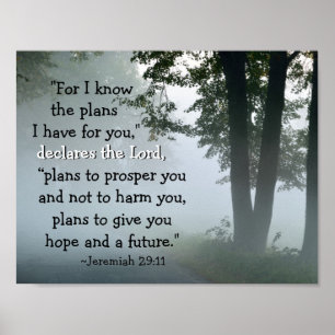 Affiches Jérémie 29:11 Car je connais les plans que j'ai po