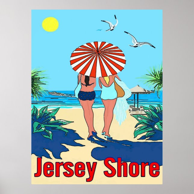 Affiches Jersey Shore, Gals on Beach (Devant)