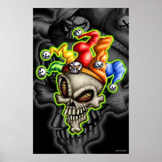 Affiches Jester Skull (Poster) (Devant)