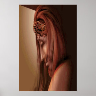 Affiches Jésus avec des épines sur sa tête