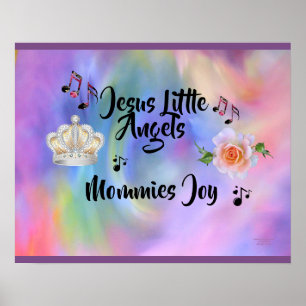 Affiches Jesus Little Angels Mommies Joie Purple Edges