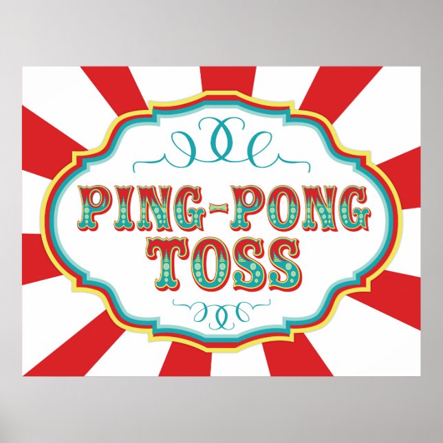 Affiches Jeu Carnaval Jeu Ping Pong Toss (Devant)