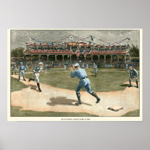 Affiches Jeu de baseball 1886 de ligue nationale