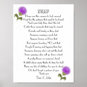 Affiches Jeu de photos de mariage Scottish Thistle I Spy Sn
