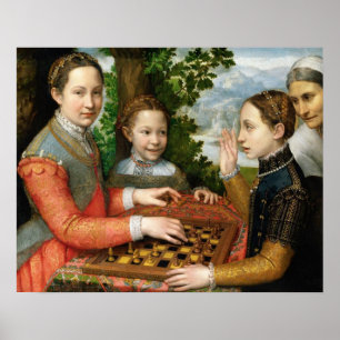 Affiches Jeu d'échecs par Sofonisba Anguissola - Vers 1555