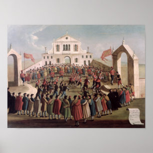 Affiches Jeu du football chez Sant'Alvise, Venise