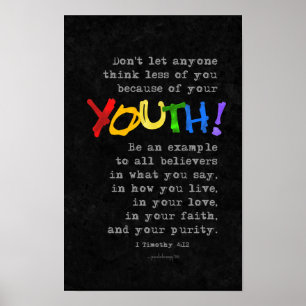 Affiches Jeune (Écriture : 1 Timothée 4:12)