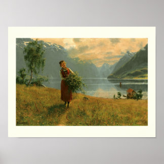 Affiches Jeune femme avec Branches de Birch