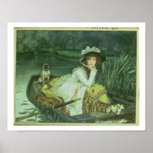 Affiches Jeune femme dans un bateau, ou réflexions, c.1870