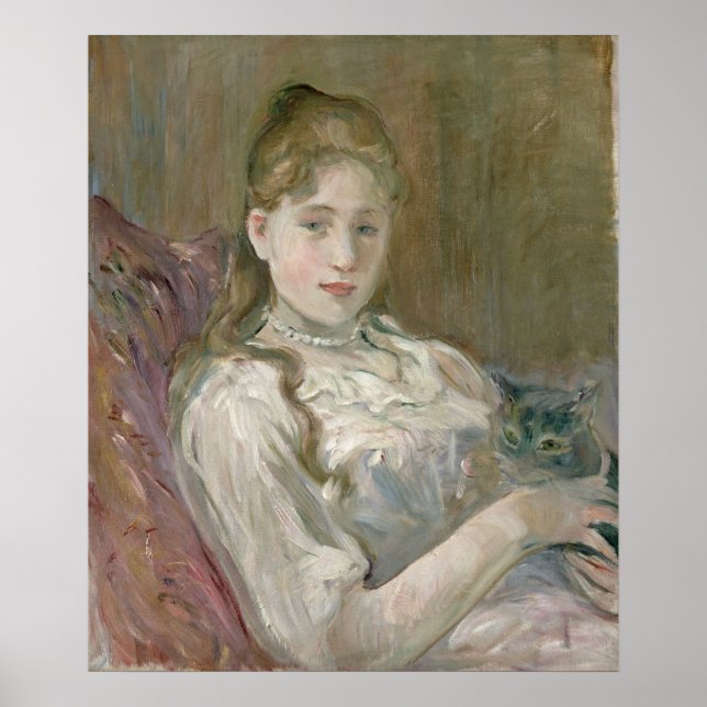 Affiches Jeune fille avec chat, 1892 (Devant)