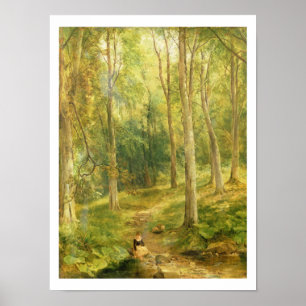 Affiches Jeune fille baignant ses pieds