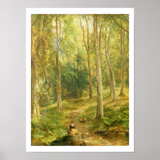 Affiches Jeune fille se baigner les pieds (Devant)