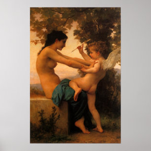 Affiches Jeune Fille se défendant contre Cupidon par Bougue
