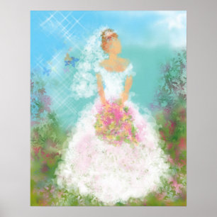 Affiches Jeune mariée de réflexion