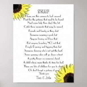 Affiches Jeux de photos de mariage Snap Sunflowers I Spy