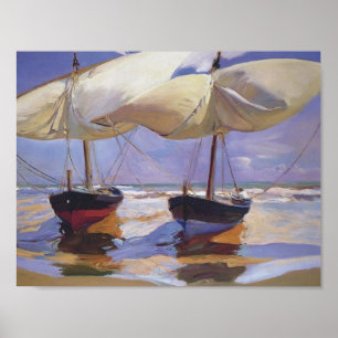 Affiches Joaquín Sorolla - Bateaux échoués