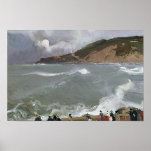 Affiches Joaquin Sorolla - Breakwater, San Sebastian