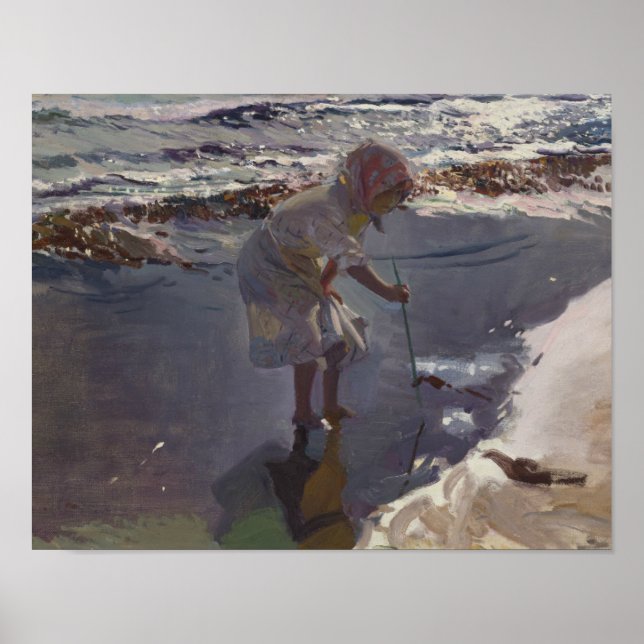 Affiches Joaquin Sorolla - Buscando Mariscos (Devant)
