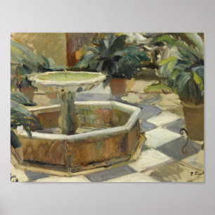 Affiches Joaquin Sorolla - Fontaine dans une cour