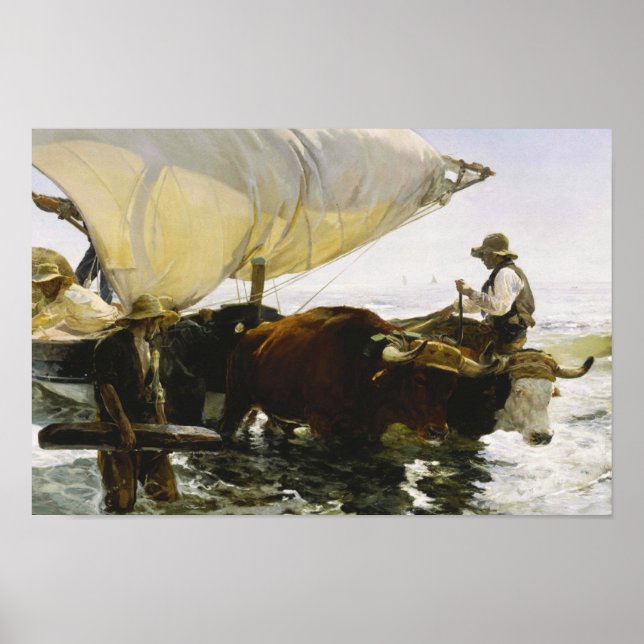 Affiches Joaquin Sorolla - Le retour de la pêche (Devant)