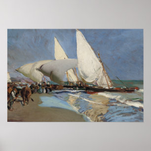 Affiches Joaquin Sorolla - The Beach at Valencia