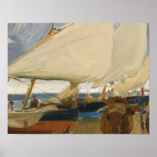 Affiches Joaquin Sorolla - Valencia Beach