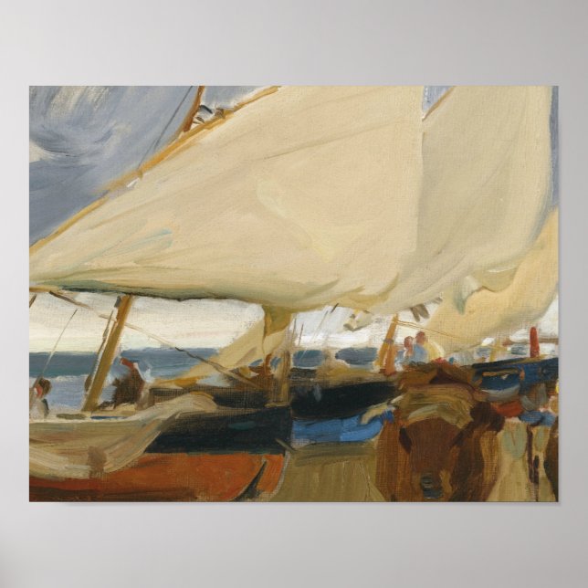 Affiches Joaquin Sorolla - Valencia Beach (Devant)