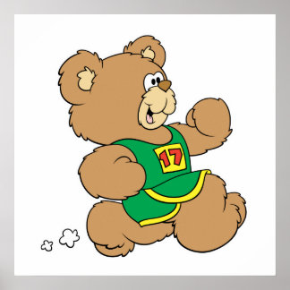 Affiches Jogging Running Bear