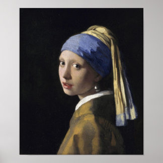 Affiches Johannes Vermeer - Fille avec une oreille perle