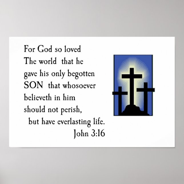 Affiches John 3:16 (Devant)