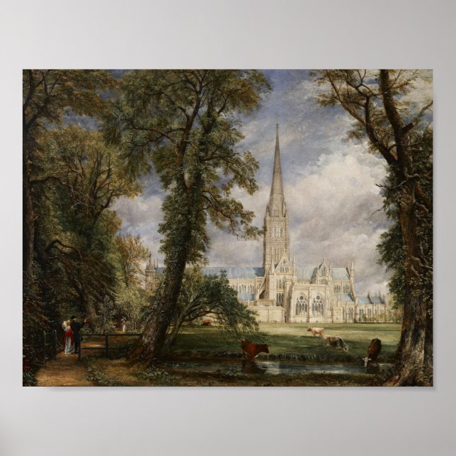 Affiches John Constable - Cathédrale de Salisbury (Devant)