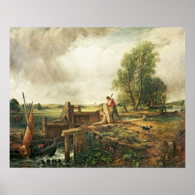Affiches John Constable | Un bateau passant par une serrure (Devant)