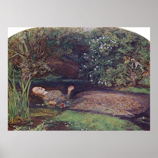 Affiches John Everett Millais Ophelia (Devant)