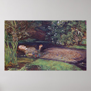 Affiches John Everett Millais Ophélie