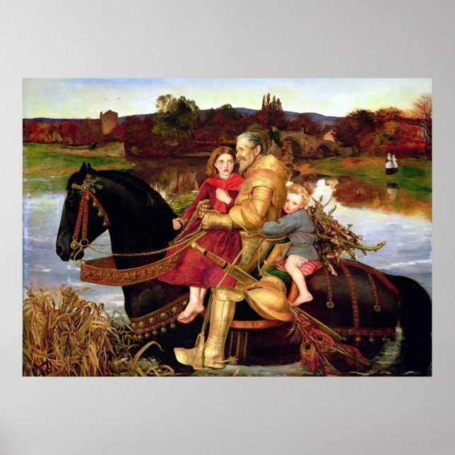 Affiches John Everett Sir Isumbras at the Ford (Devant)