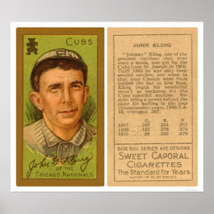 Affiches John Kling Cubs Baseball 1911