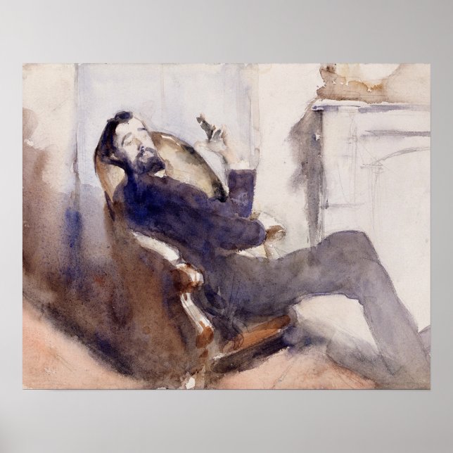 Affiches John Singer Sargent -Portrait de Paul-Cesar Helleu (Devant)