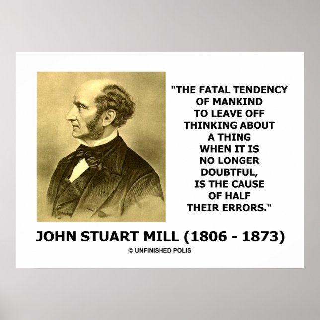 Affiches John Stuart Mill Tendance fatale Cause demi-erreur (Devant)