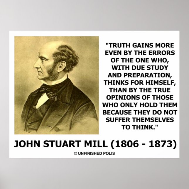 Affiches John Stuart Mill Vérité Gagne Plus Par Les Erreurs (Devant)