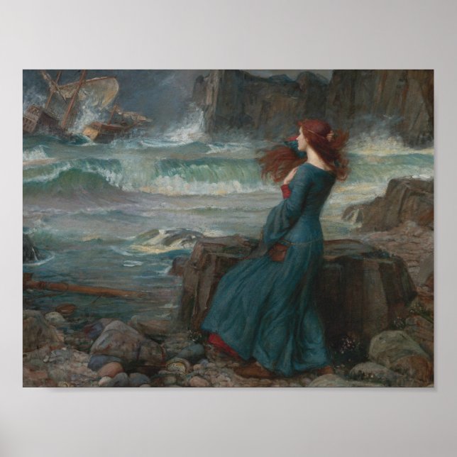 Affiches John William Waterhouse - Miranda - La tempête (Devant)