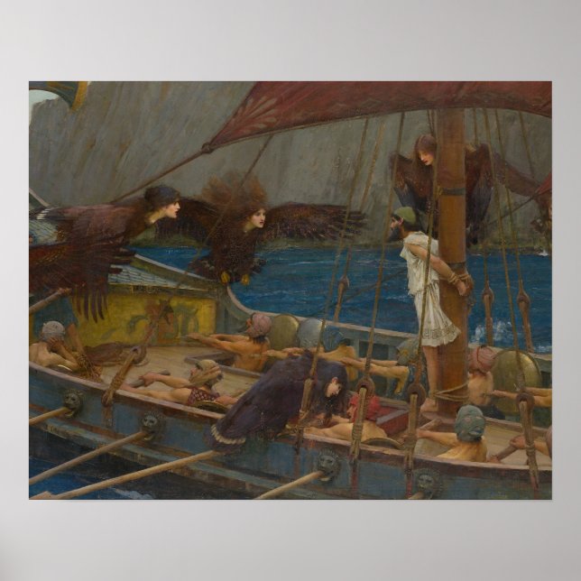 Affiches John William Waterhouse - Ulysses et Sirens (Devant)