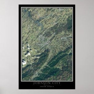 Affiches Johnson City Tennessee De Space Satellite Carte