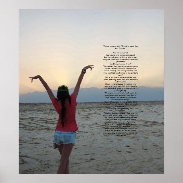 Affiches Joie et chagrin par Kahlil Gibran (Devant)